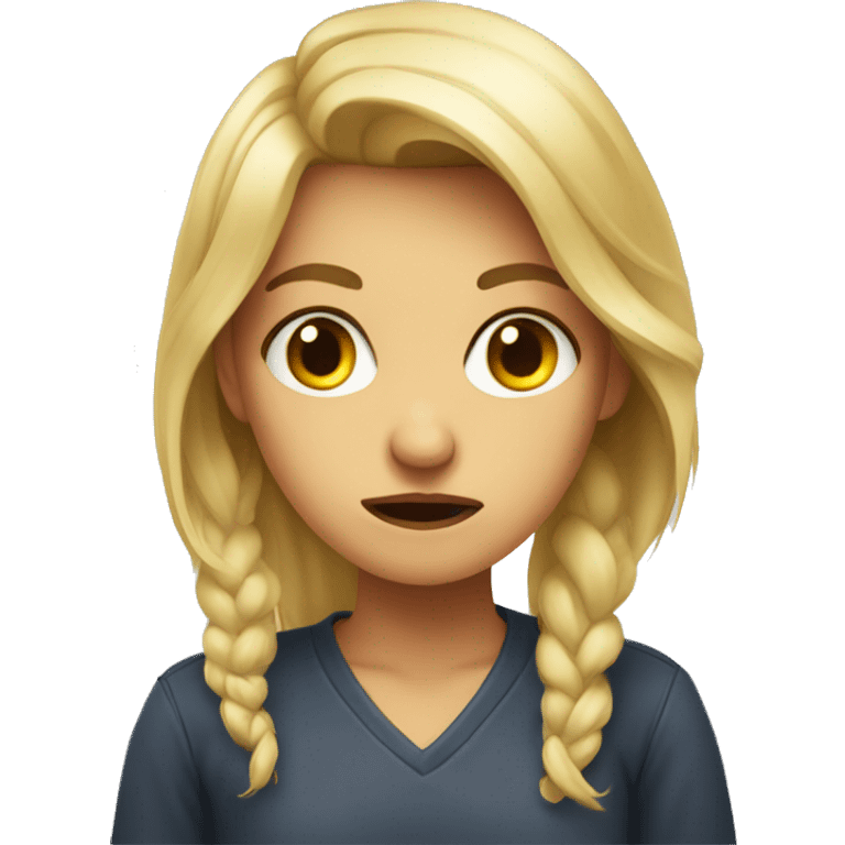 blonde girl portrait disgusted emoji