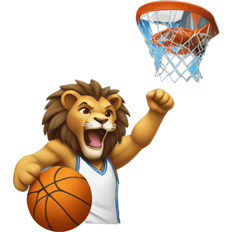 Lion playing basketball emoji