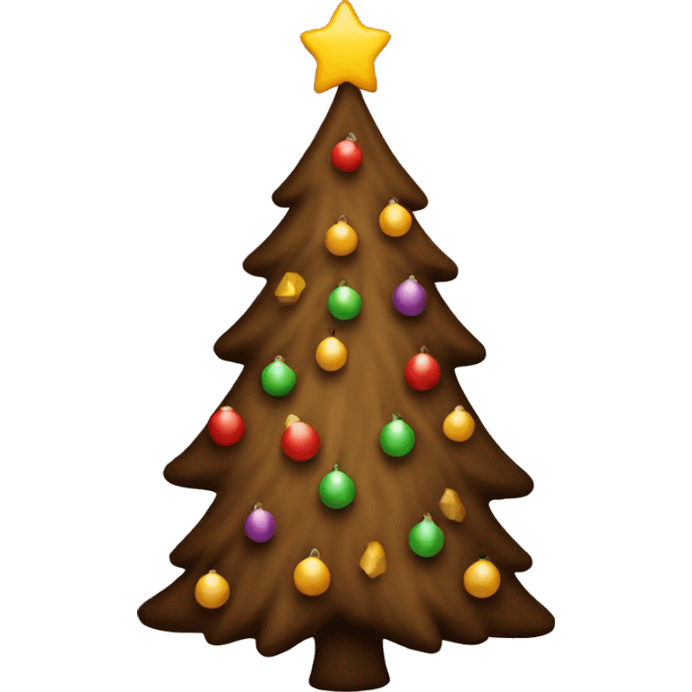 Brown Christmas tree emoji