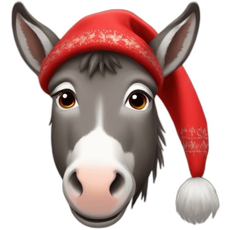 Donkey wearing red russian chapka emoji