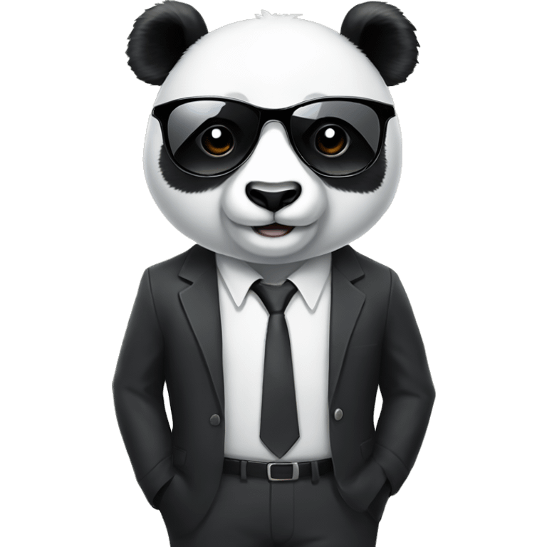 Panda wearing suit and sun glasses emoji