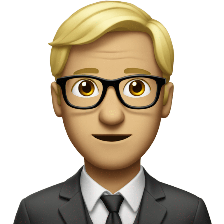 Weird blonde man with long nose and glasses emoji