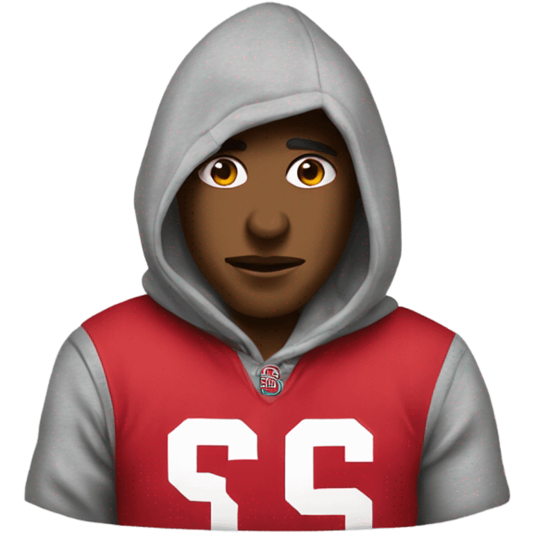 Ohio state fans wearing a hoodie  emoji