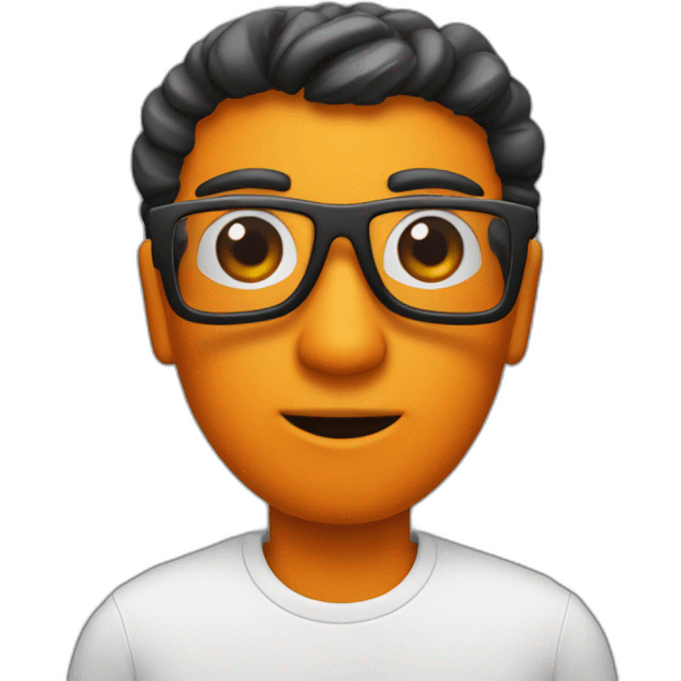 Un pez naranja con gafas negras emoji