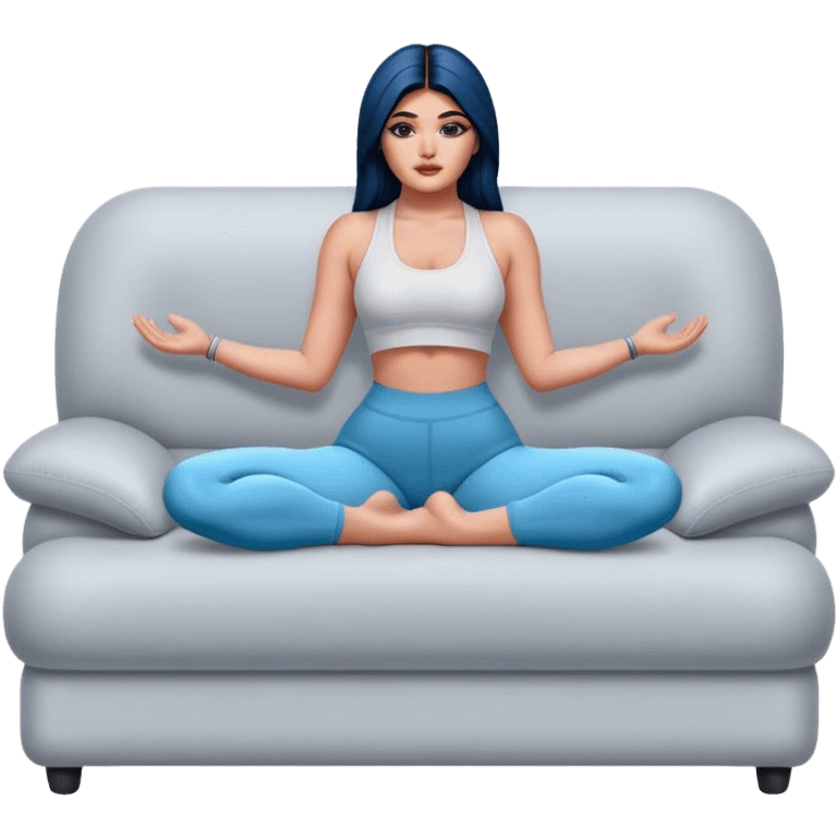 hyper-realistic kylie jenner in yoga pants on couch emoji