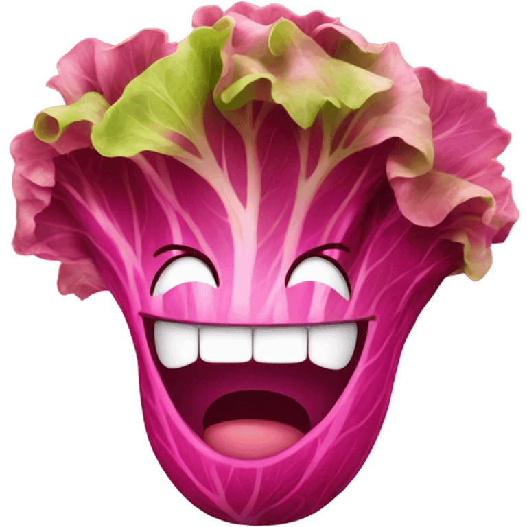 pink lettuce smiling emoji