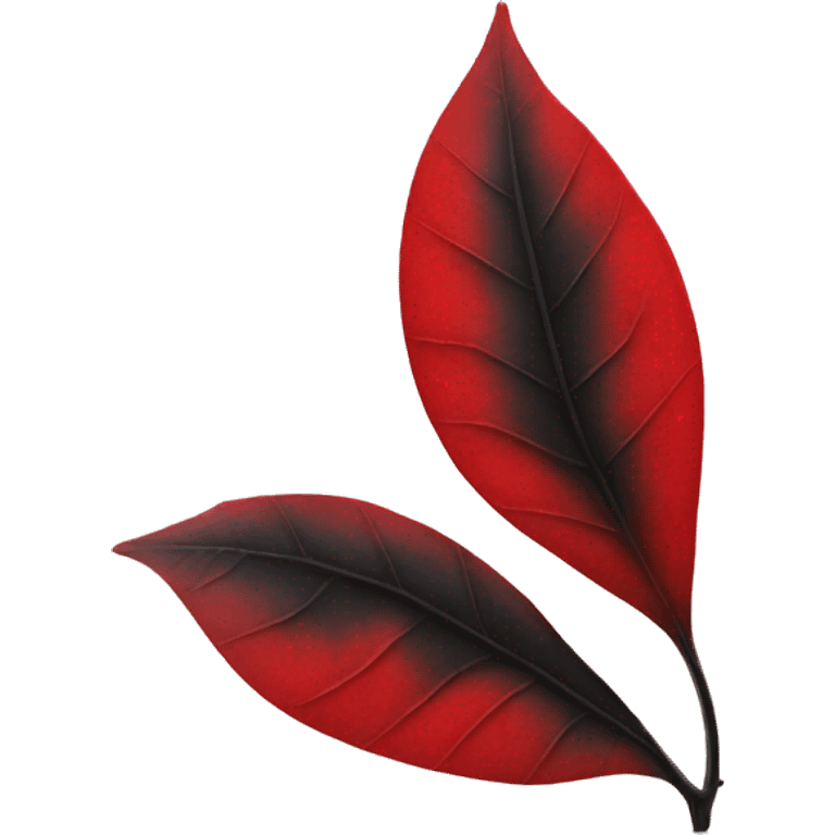 red leaf with face and black thin limbs emoji