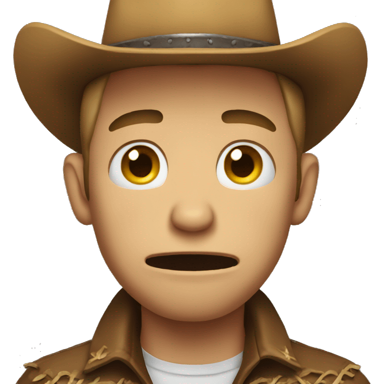 Crying cowboy emoji