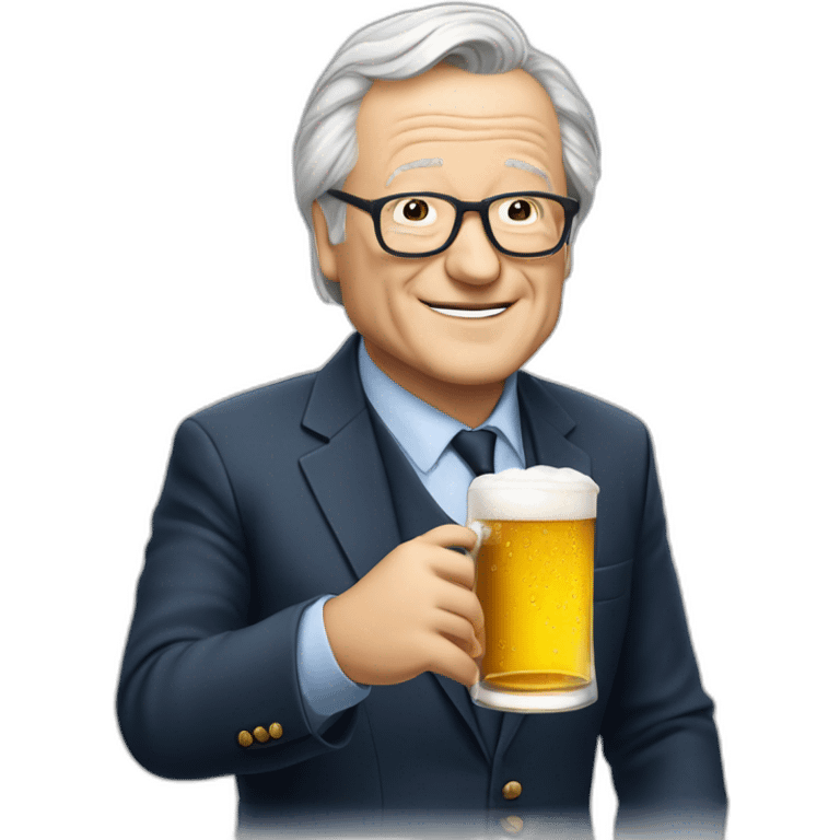 Jean Marie Lepen drink beer emoji