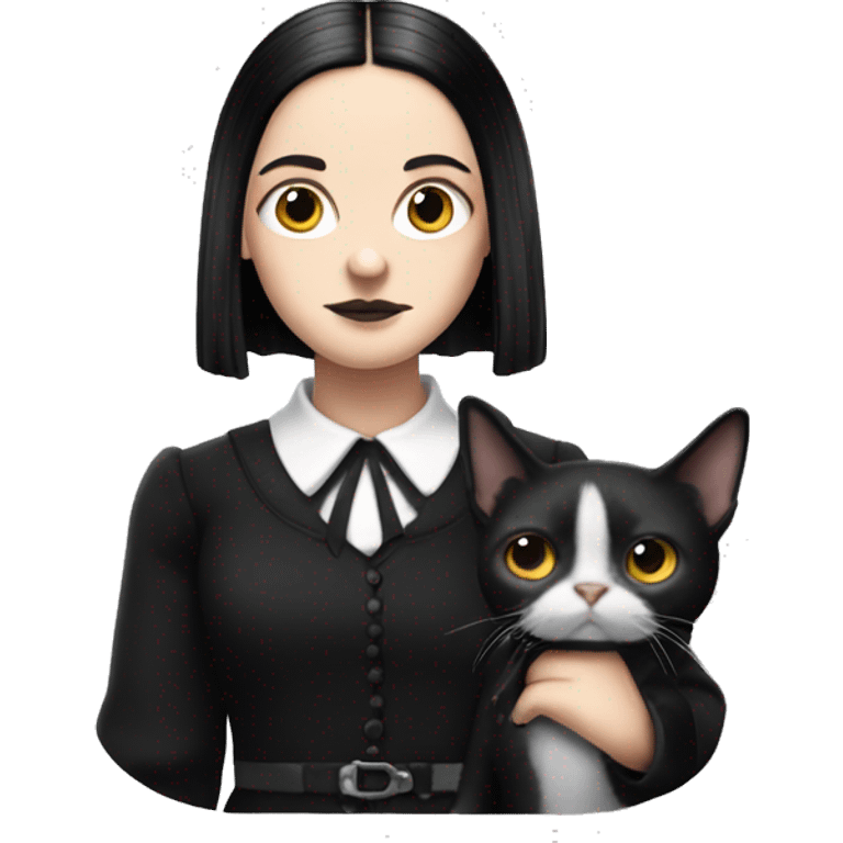  wednesday addams with thing on a shoulder emoji