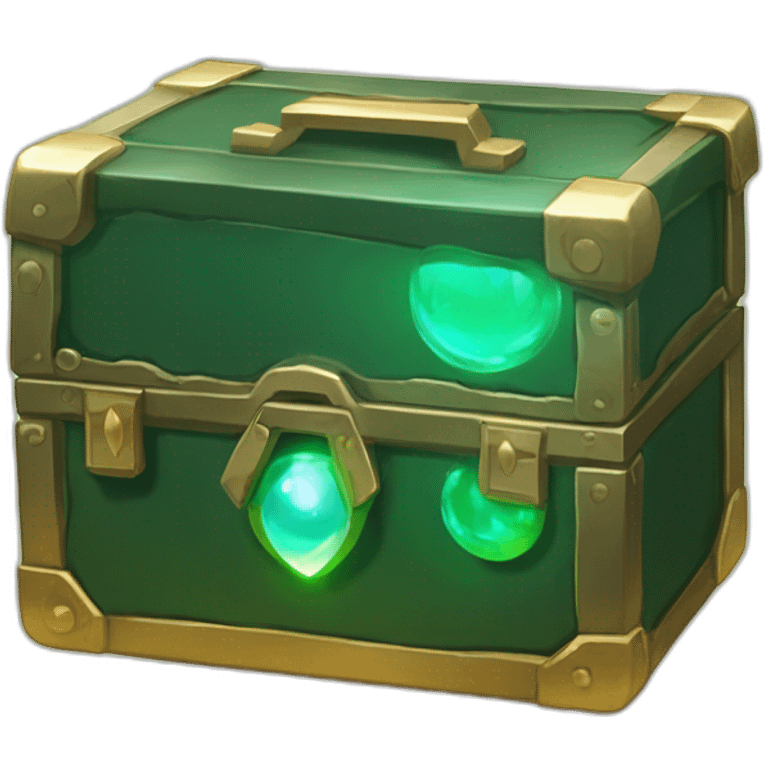 Pokemon Game LootCase Color DarkGreen Rich Treasure Legendary Epic Pokeballs Pokemons and Pokemon Items Inside this have Shiny Glow emoji