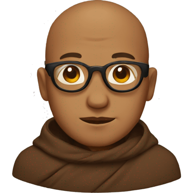 brown monk with glasses emoji