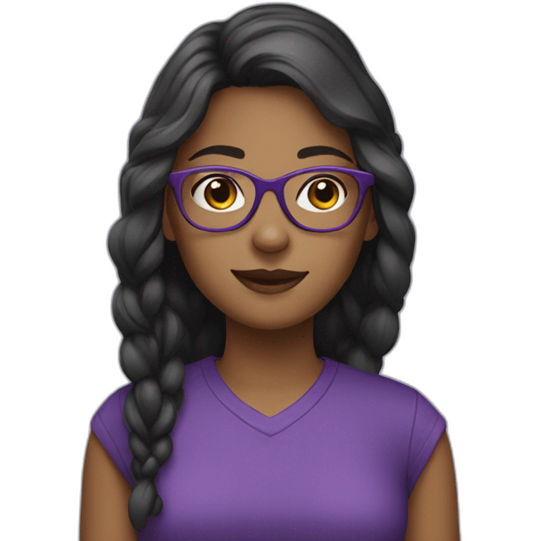 girl with glasses dressed in purple emoji