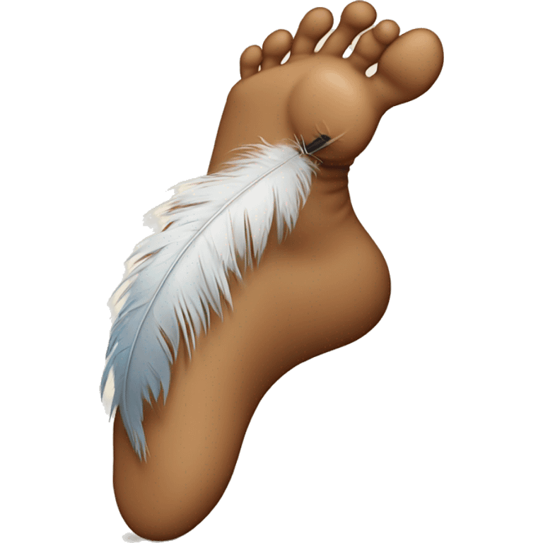 feather tickling a foot emoji