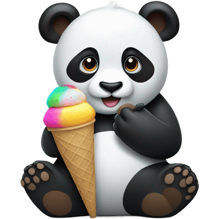 Panda eating ice cream emoji