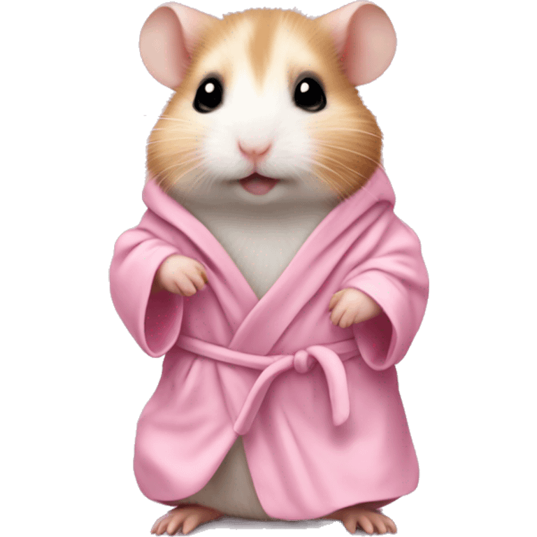 baby hamster in light pink robe full body emoji