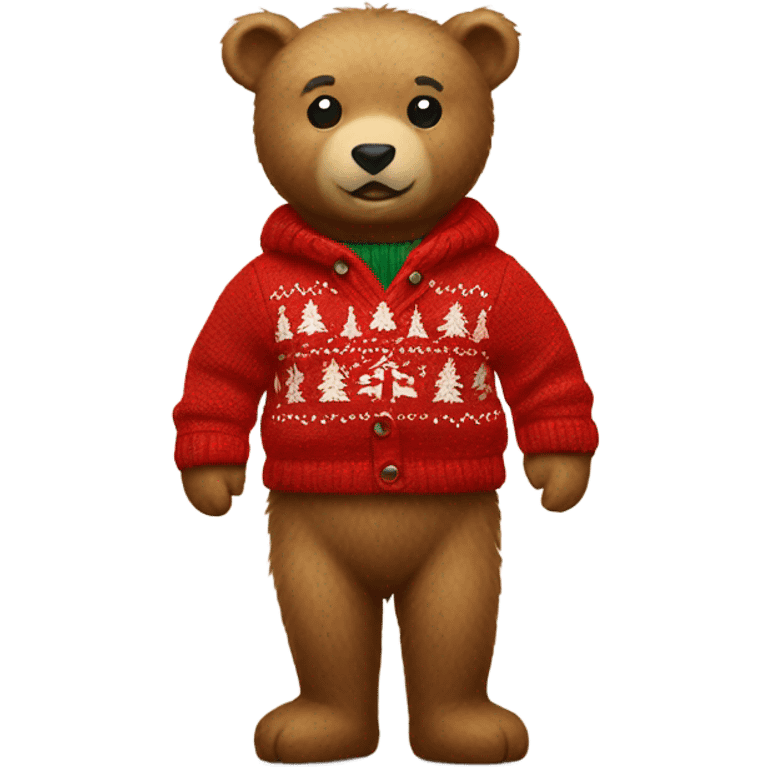 Ralph Lauren bear with red Christmas sweater on emoji