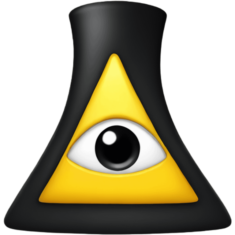 yellow triangle with one eye, a black top hat and a black bow emoji