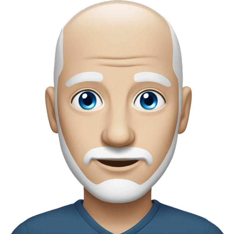 A WHITE  BALD BLUE EYED MAN emoji