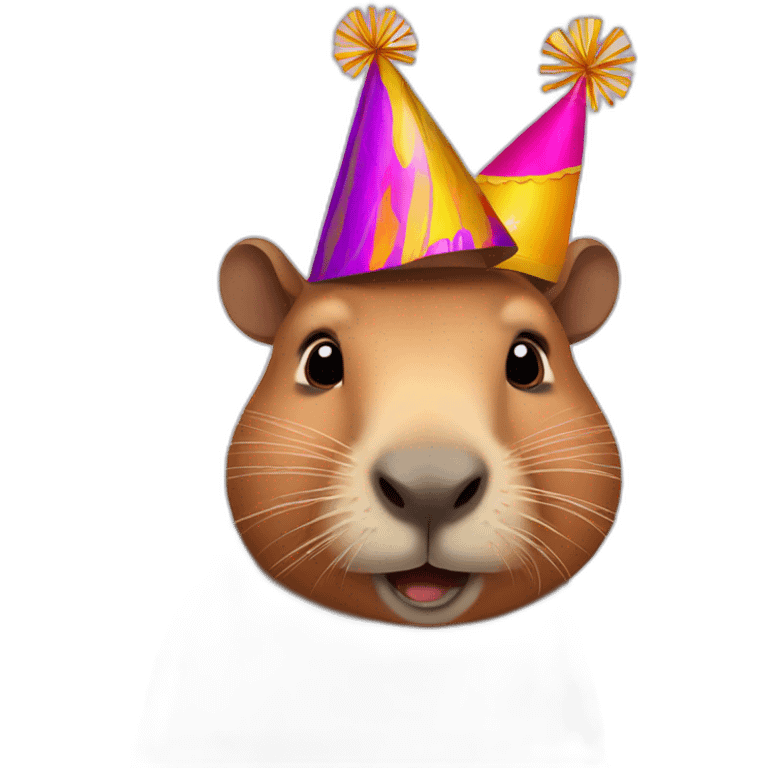 Capybara with birthday hat emoji