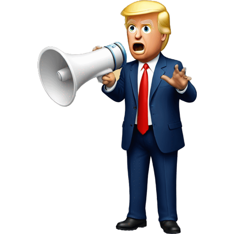 trump holds loudspeaker emoji