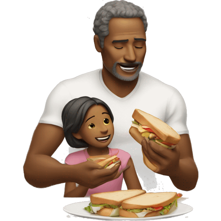 God giving his daughter a sandwich  emoji