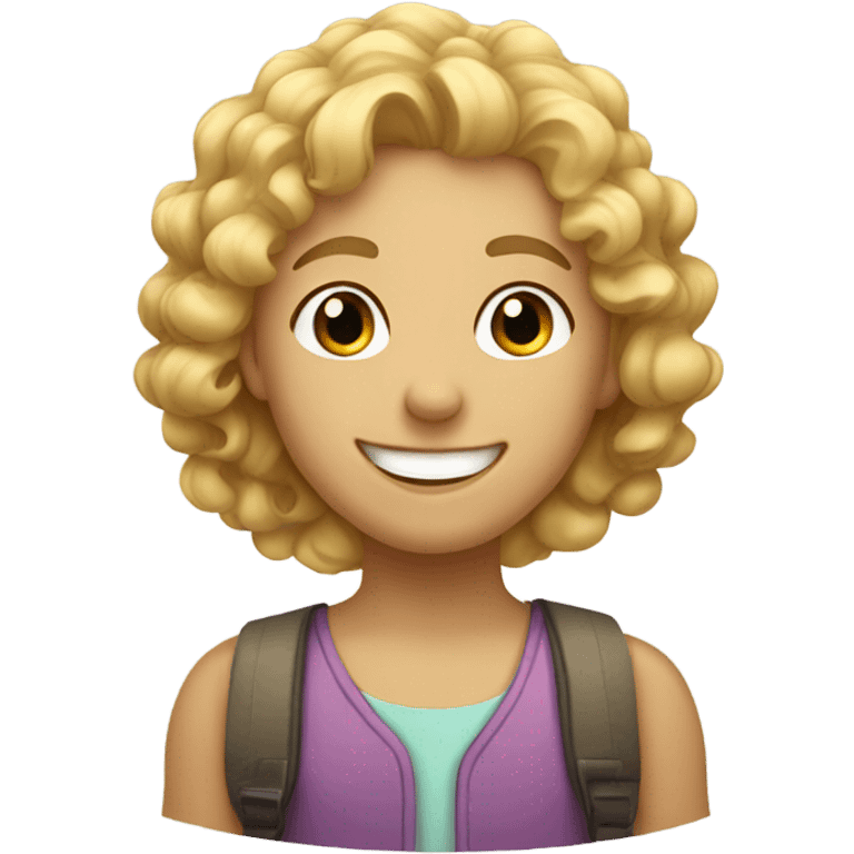 smiling girl with blonde curly hair boy  emoji