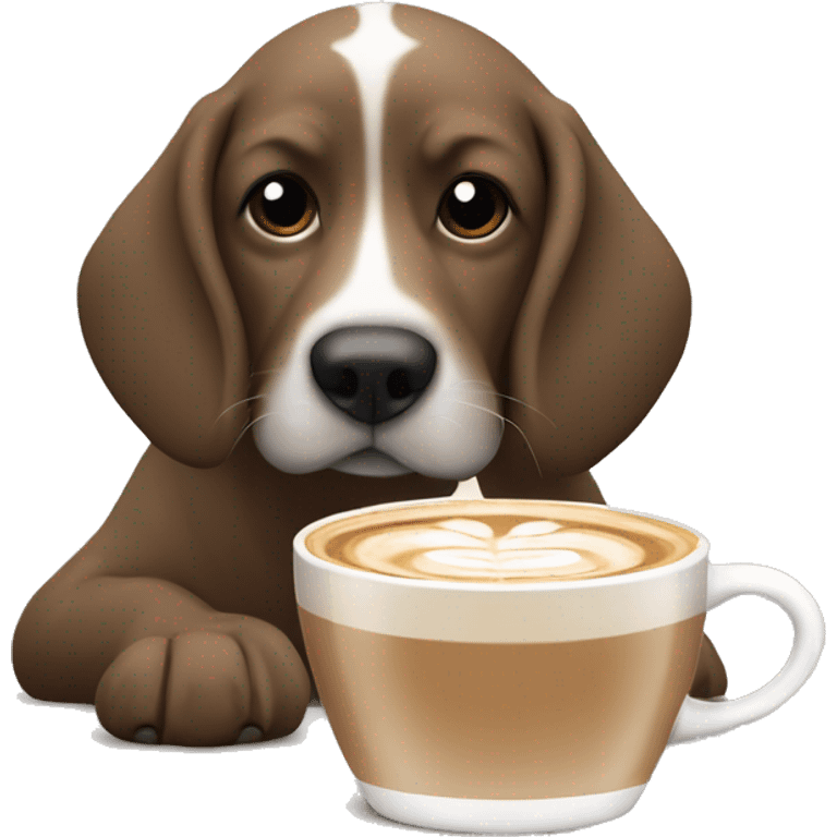 Dog drinking a latte while sleeping￼ emoji