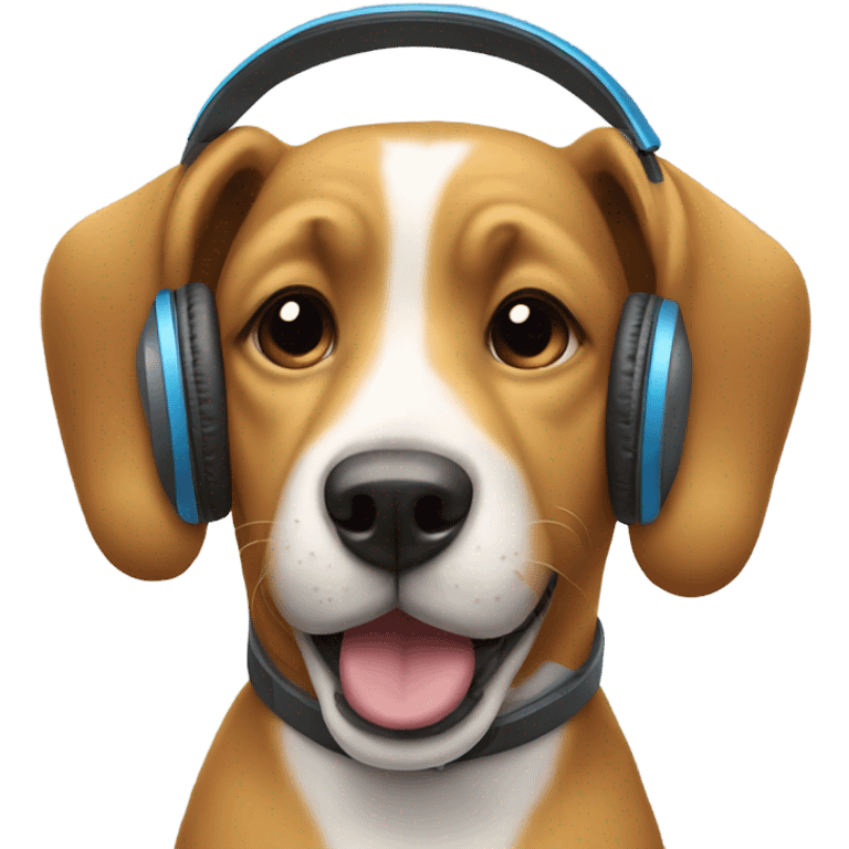 a dog with headphones on emoji