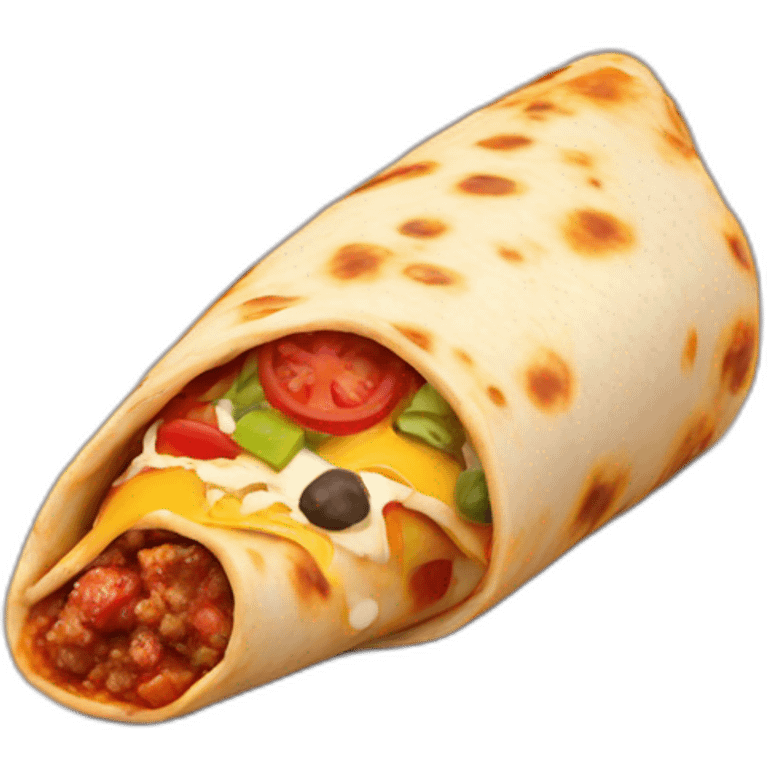 Burrito made of pizza emoji