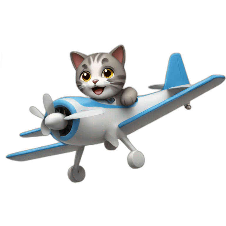 Cat flying a plane emoji