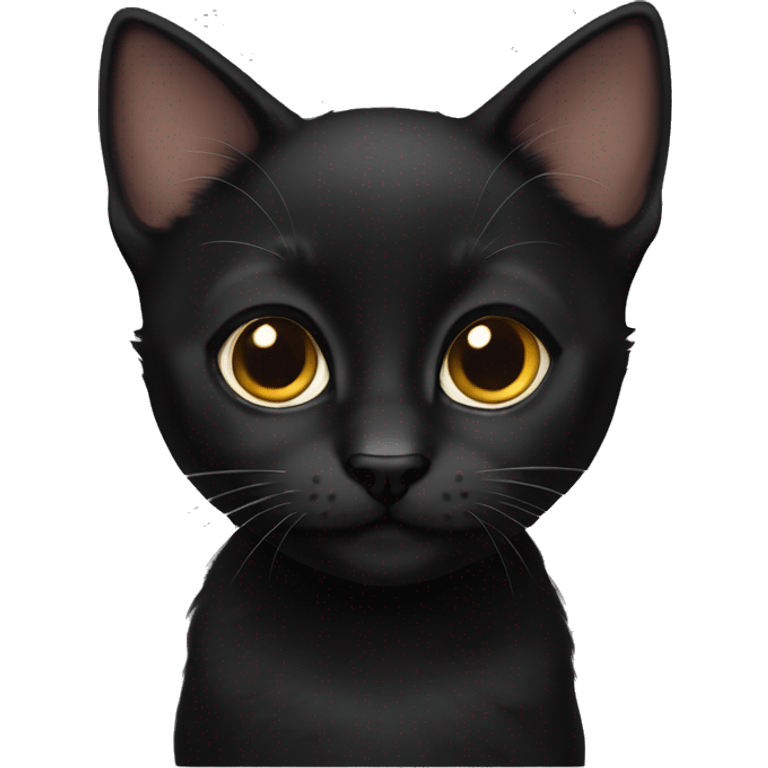 black kitten with hazel eyes emoji