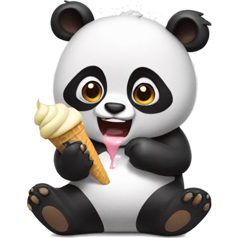 Panda eating ice cream emoji