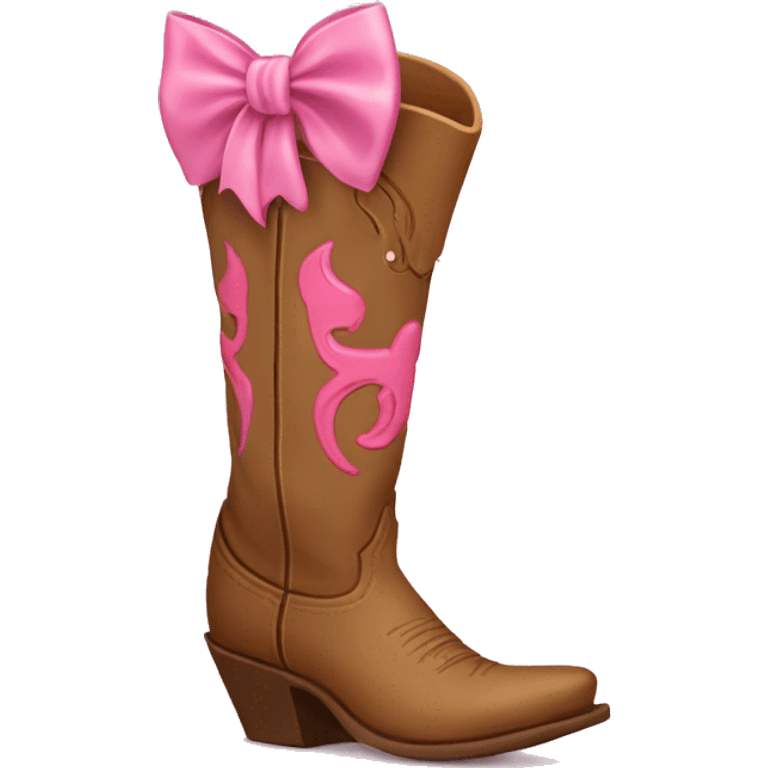 Cowgirl boots with pink bow  emoji