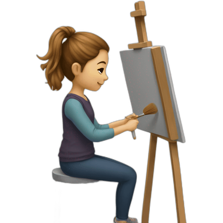 girls painting emoji