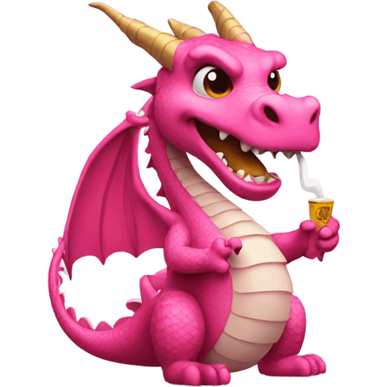 pink dragon with a cigarette  emoji