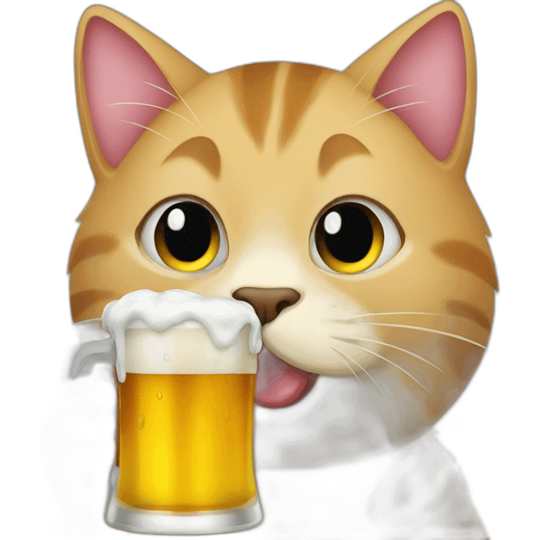 Cat drinking beer emoji