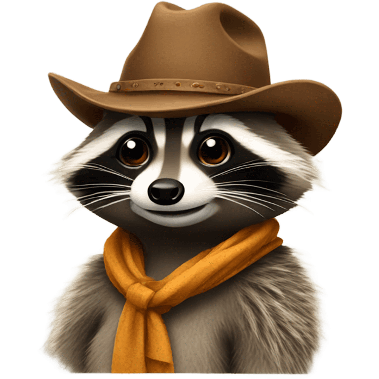 Raccoon with cowboy hat emoji