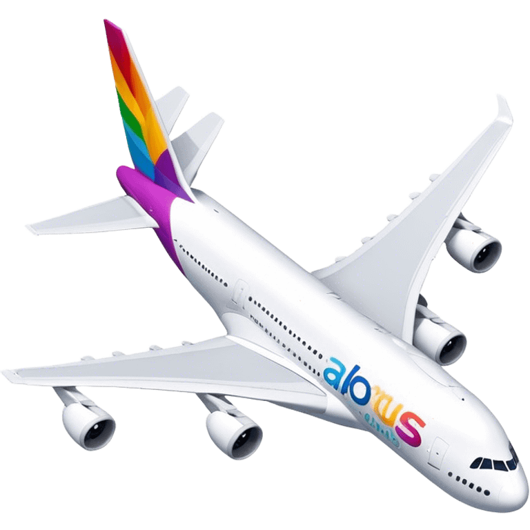 Airbus A380 - Airbus (Model Year: 2021) (Iconic colour: White with colorful tail) emoji