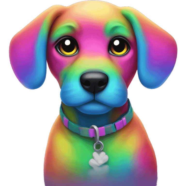 neon rainbow puppy emoji