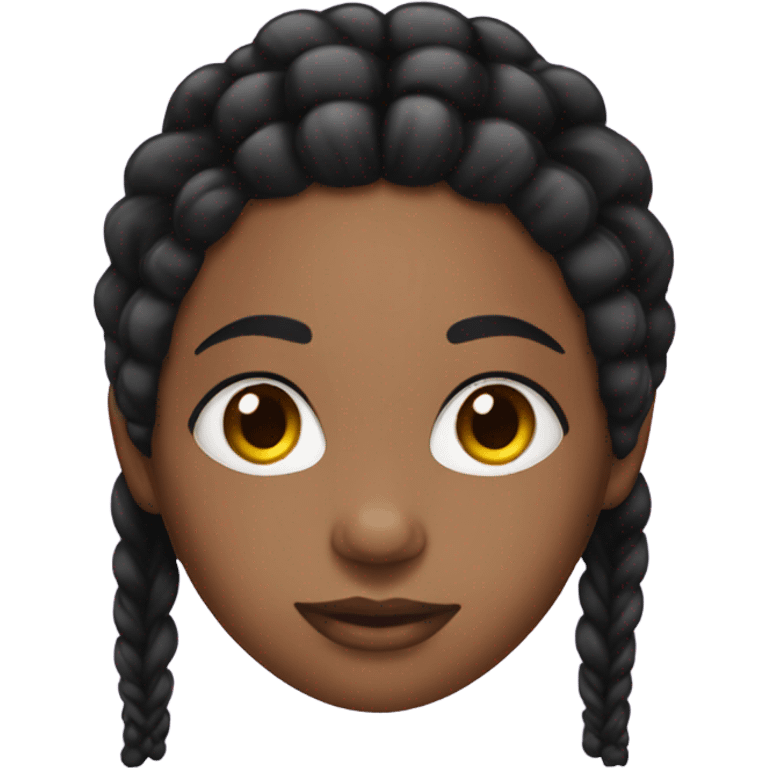 black woman with black braids and lashes emoji