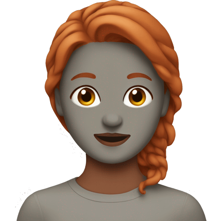 Redhead girl wearing a clay face mask emoji