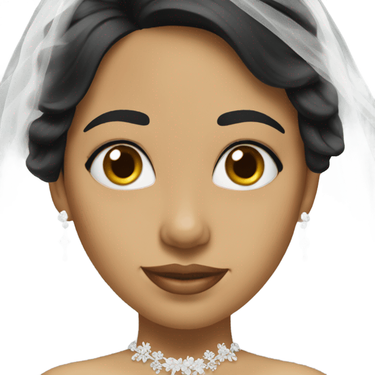 Latina black hair bride emoji