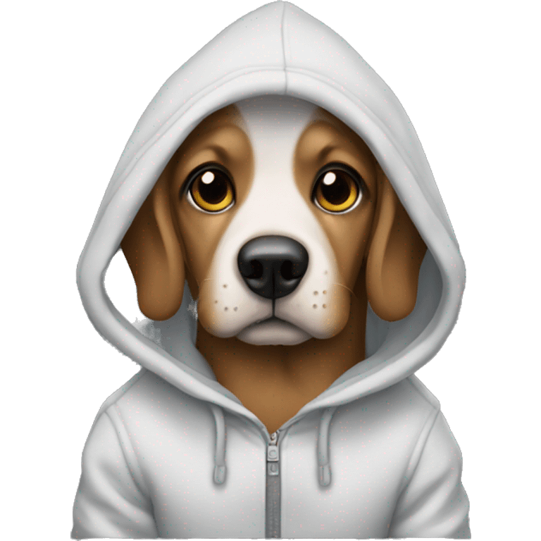 Dog wearing a hoodie  emoji