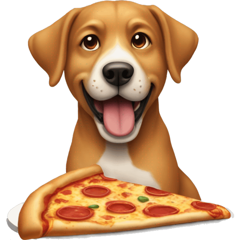 Perro comiendo pizza emoji