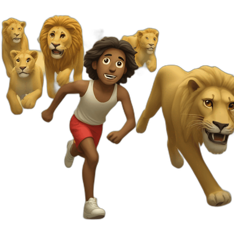 colombian guay running away from lions emoji