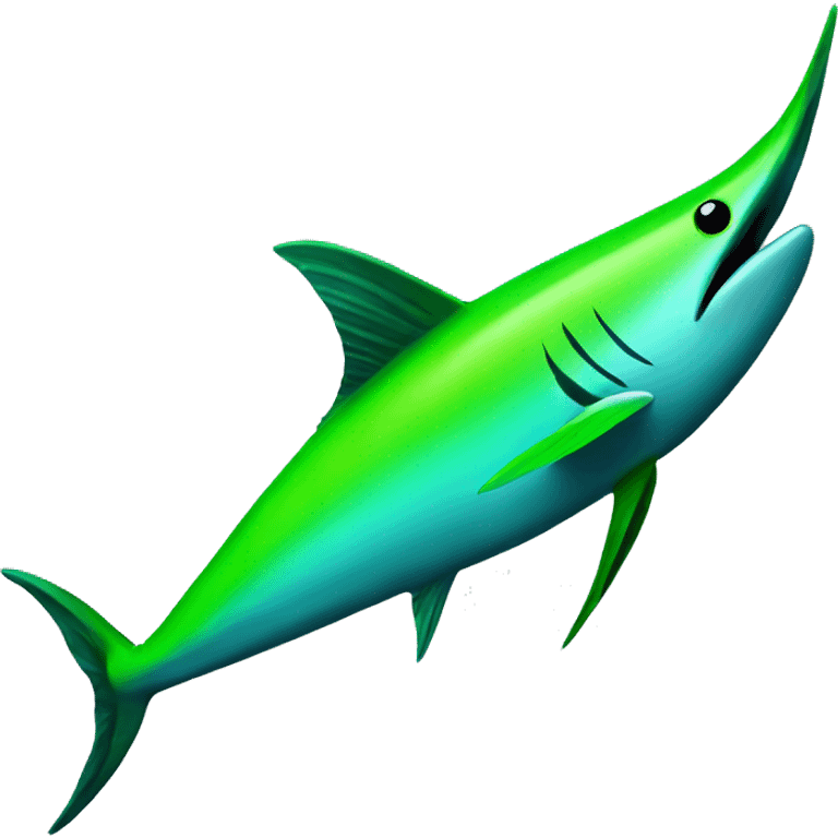 Neon green swordfish emoji