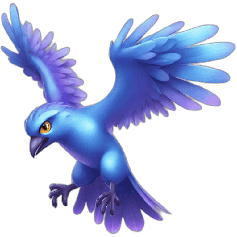 Blue Purple Shiny Galarian-Articuno Fire Head Big Eyeys emoji