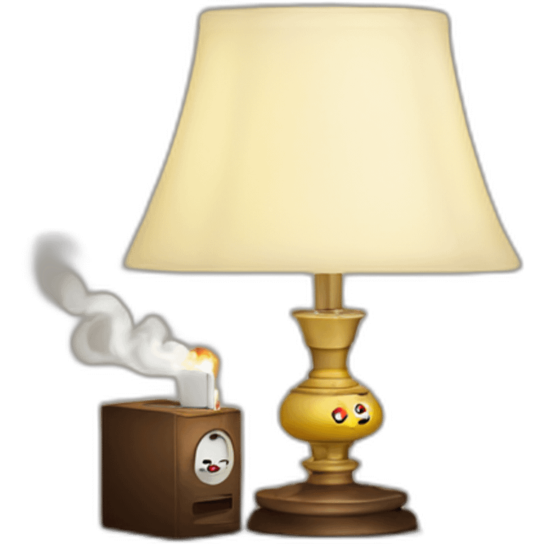 Lamp smoking cigarettes emoji