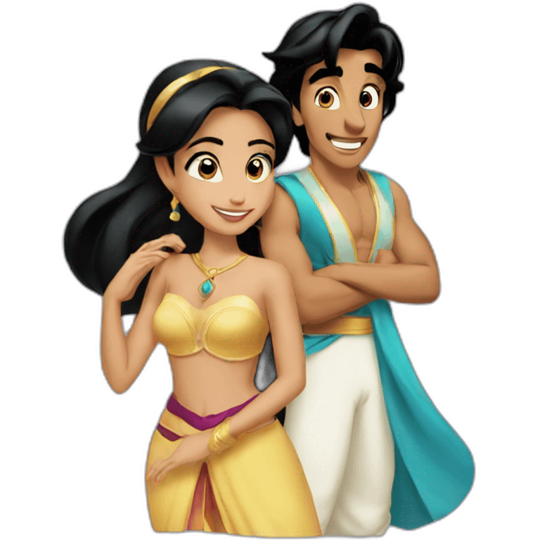 Aladdin with jasmine emoji